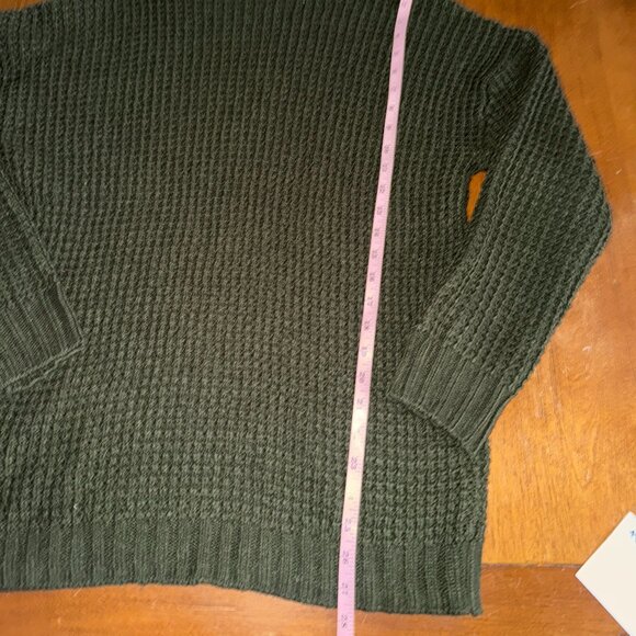 H&M Chunky Knit Waffle Turtleneck Sweater Dark Green - Picture 4 of 8